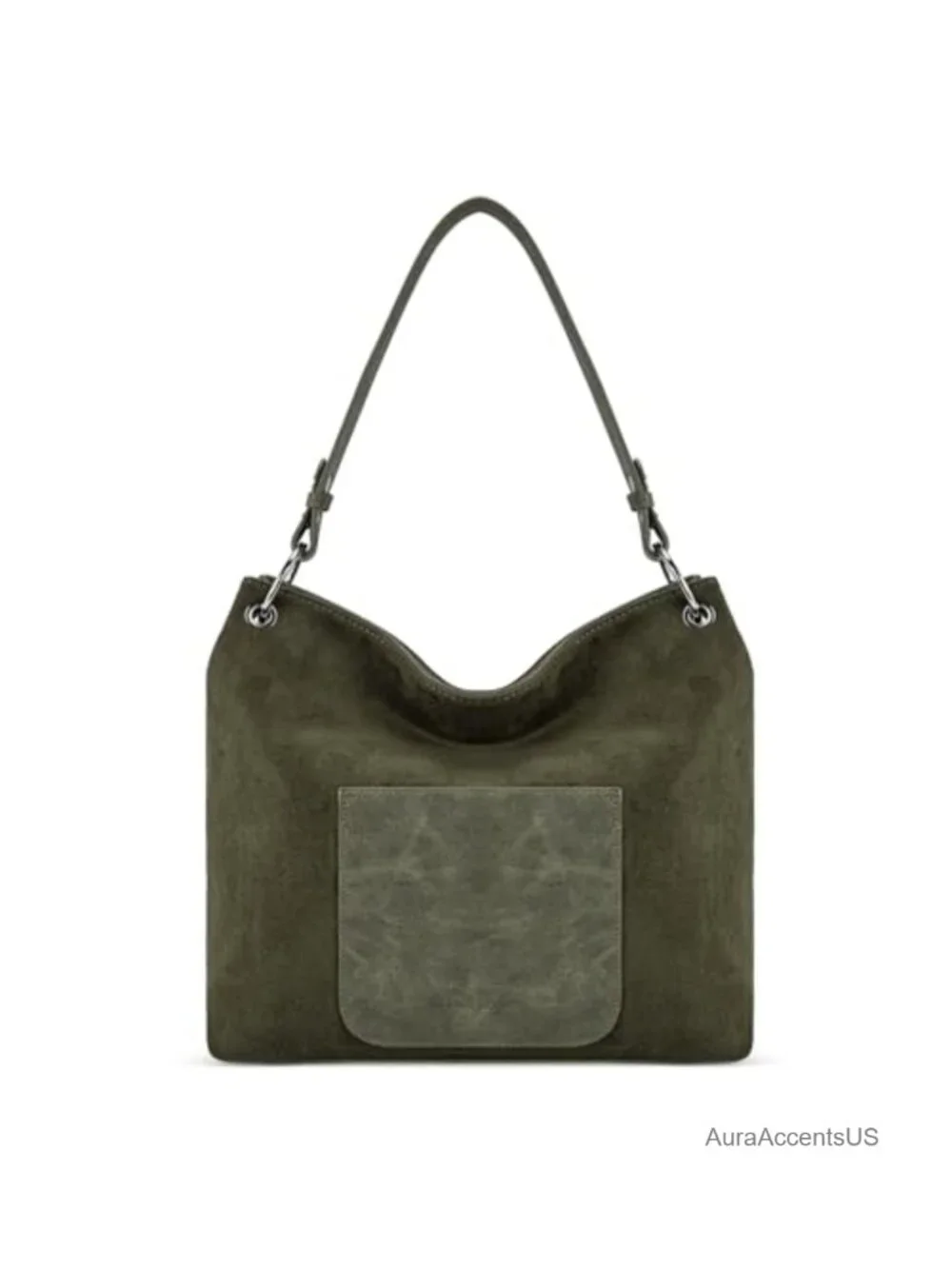 Faux Suede Hobo Bag Slouchy Shoulder Tote Handbag with Crossbody Strap